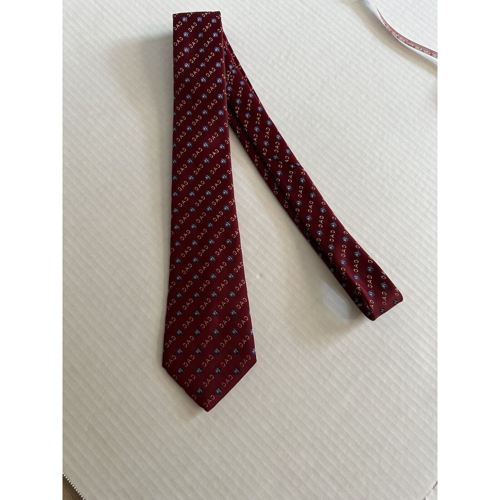Dad Fathers Gift Red Football Tie